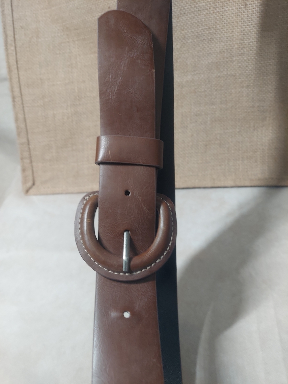Women's Brown Belt - Size 22W - Man-Made Leather Look UVGC